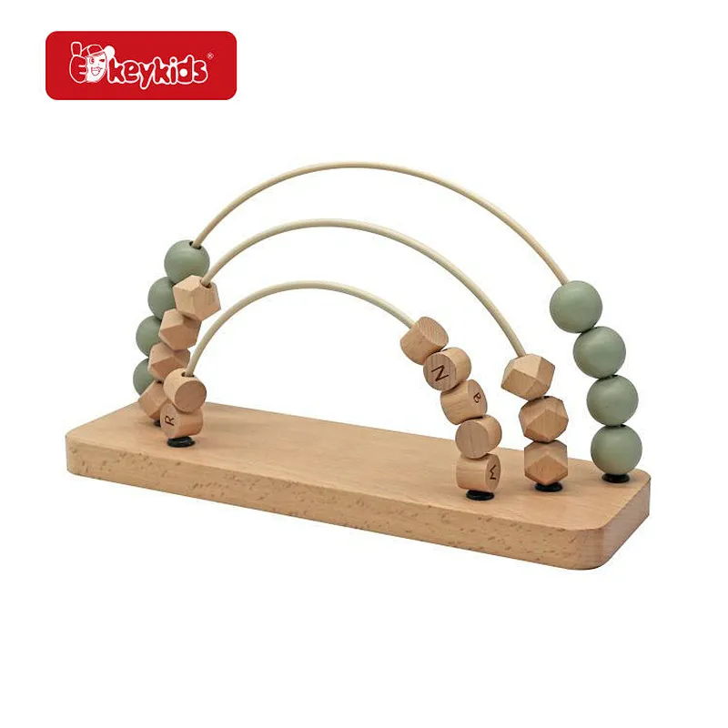 Early Learning Math Counting Beads Rainbow Wooden Abacus Toy For Kids W12A058